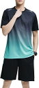 アスペルシオ スポーツウェア 上下セット 半袖tシャツ ショートパンツ 運動服 快適 2点セット メンズ 丸首 短パン 涼しい ジャージ サラサラ ランニング グラデーション 吸汗速乾 ドライ 通気 ベーシック