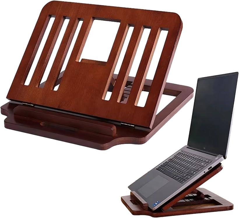 ノートパソコンスタンド pcスタンド 木制 オシャレ 6段階角度調(diào)整 ノートpc タブレット 持ち運び