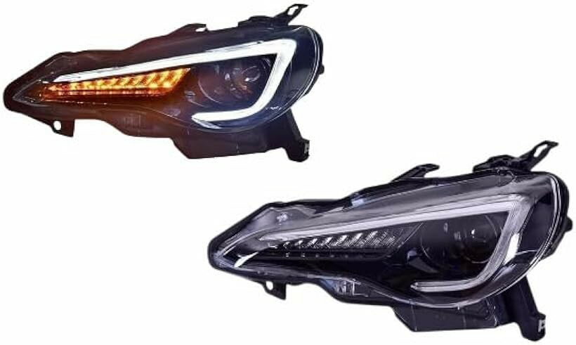 樂天商城 - 互換品トヨタ86 スバルBRZ ヘッドライトシーケンシャルウィンカー 左右セット 2012-2021 (ホワイト＆アンバー)