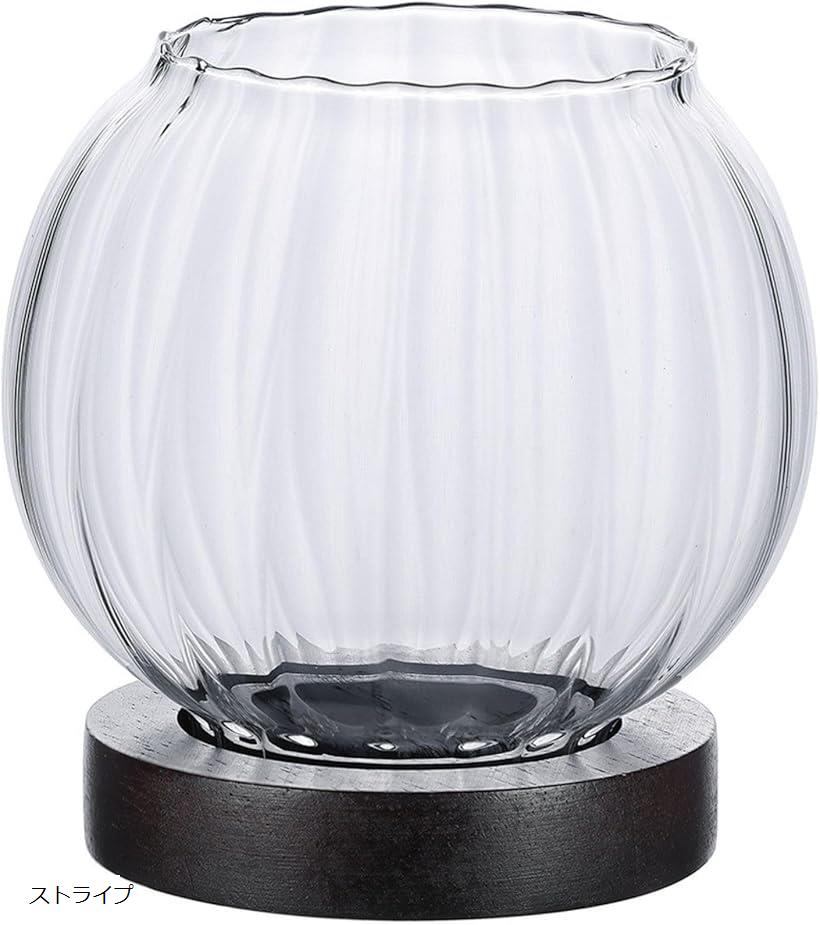キャンドルホルダー ガラス キャンドルスタンド 丸型 シンプル ティーライトキャンドルホルダー ロウソク立て おしゃれ インテリア雑貨 モダン 北欧風 ストライプ