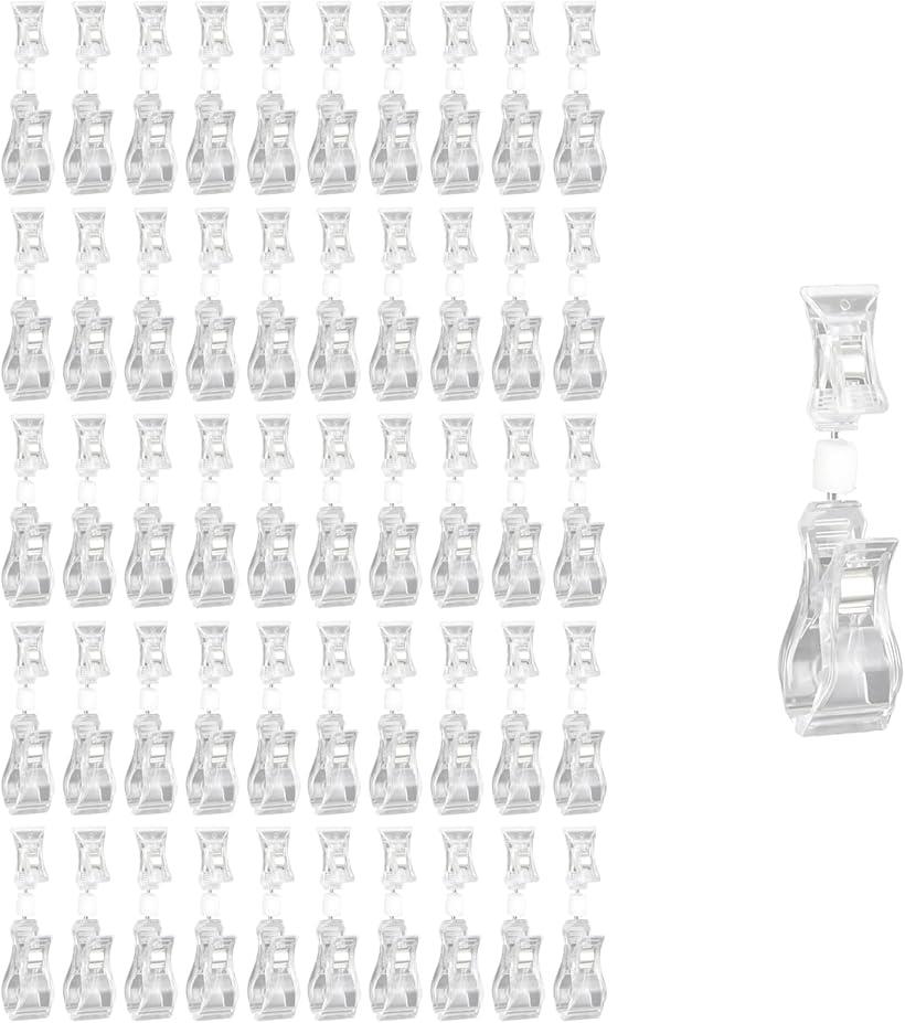 ポップクリップ クリップホルダー 両端360度回転 価格表示・値札・展示用 透明