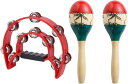 タンバリン 1個 マラカス 2個 楽器 パーカッション 演奏会 カラオケ セット