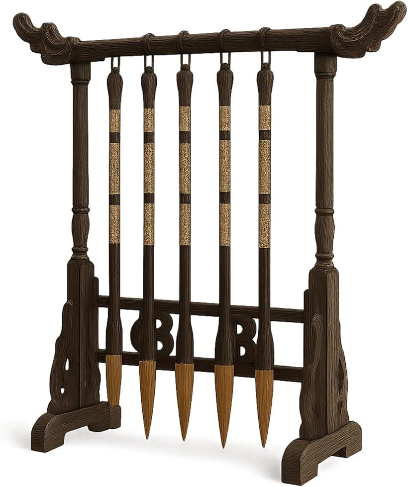 毛筆 筆かけ 筆置き スタンド 習字 書道用具 プラスチック 12本掛け