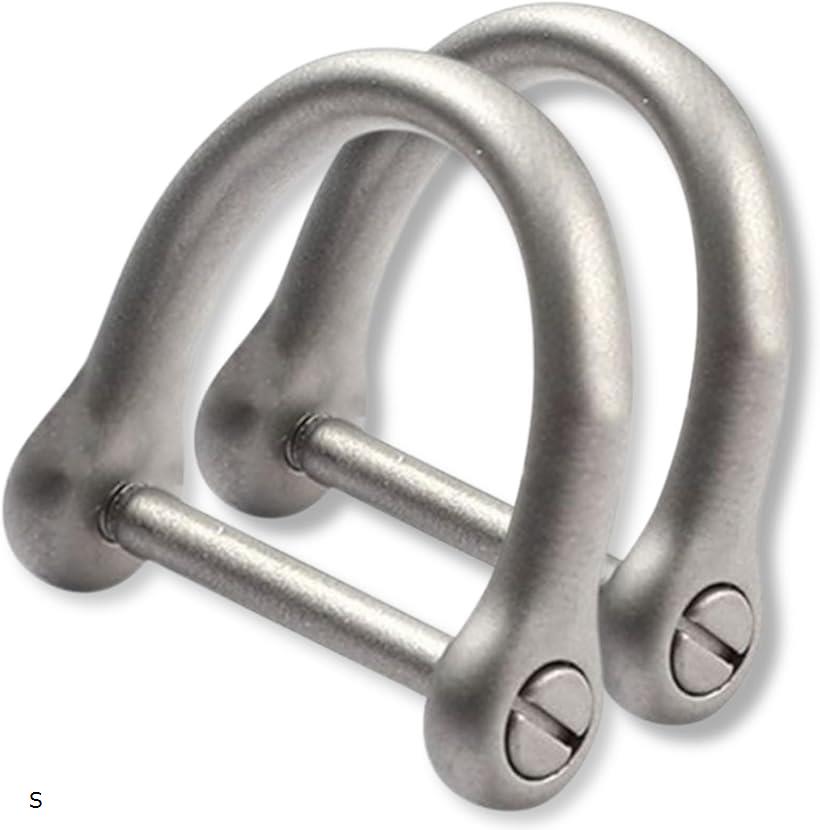 Dリング チタン キーリング カラビナ バイク キーホルダー 鍵 車 スマートキー キーチェーン 2個セット S