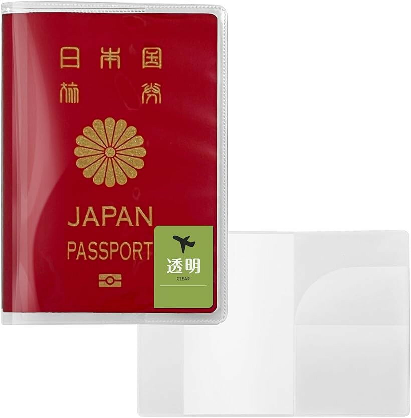 パスポートカバー クリア パスポートケース 防水 コンパクト パスポート入れ 海外 旅行 便利 グッズ 軽量 薄型 パスポートホルダー (透明, 3枚)