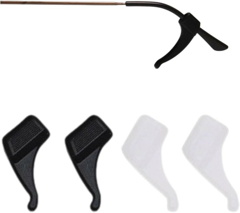 メガネ固定 滑り止め 耳フック シリコン製 ホワイト2ペア+ブラック2ペア