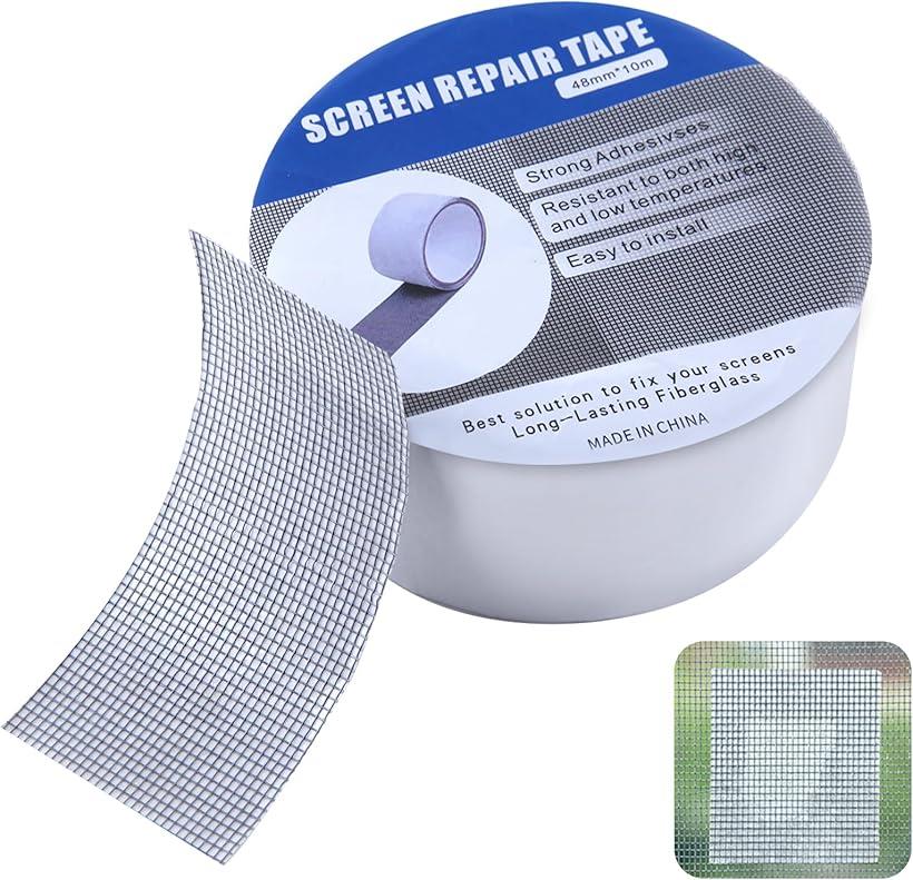幅4.8cmx全長10m メッシュスクリーン用スクリーン修理キット 窓ガラス補修テープ 窓スクリーン補修テー..