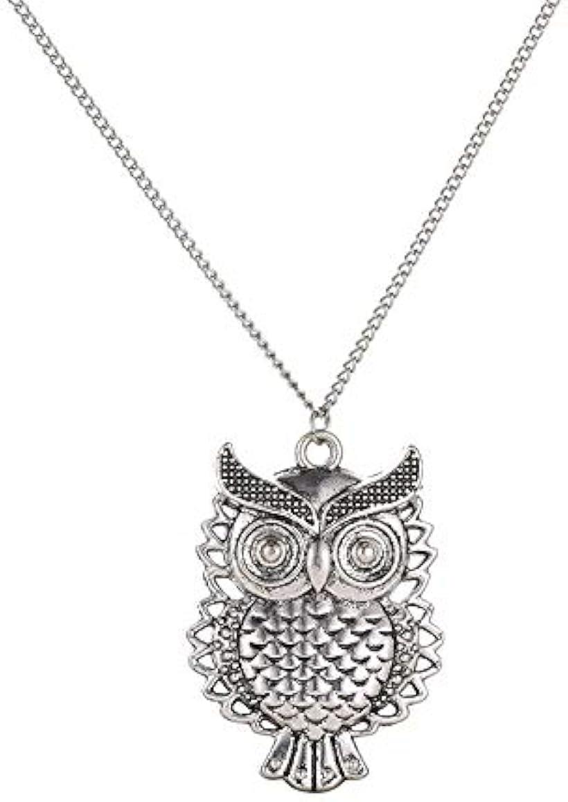 フクロウ ネックレス ロングチェーン 80cm メンズ レディース 幸運アクセサリー おしゃれ 首掛け ペンダント 梟