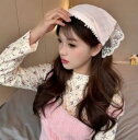 カチューシャ式 ヘアバンダナ バブーシュカ レディース 髪飾り 髪アクセサリー 三角巾 ヘアバンド レース生地 ガーリー 清純 リボン 花刺繍 おしゃれ 可愛い ヘッドスカーフ