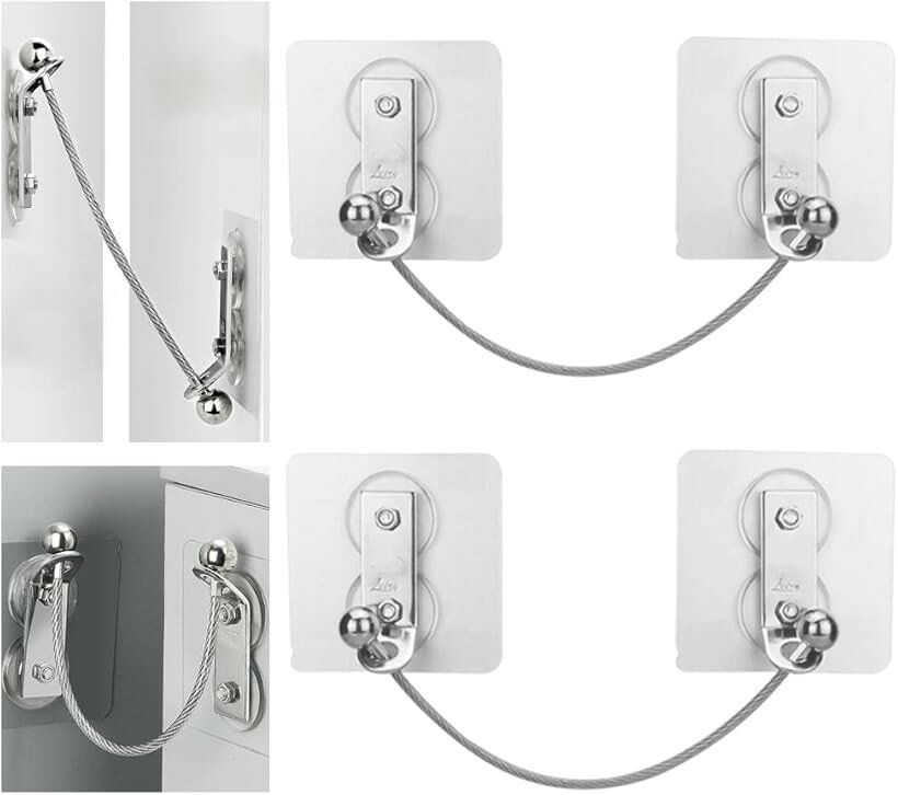 家具転倒防止ワイヤーベルト 大地震対策 固定用具 穴開け不要 錆びにくい 粘着テープ クローゼット