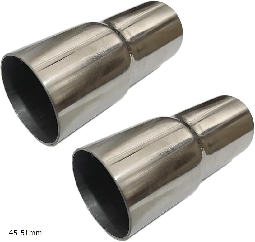 互換品モデルノ ラ テール 変換パイプ マフラーパイプ 2個セット ジョイント ステンレス サイレンサー マフラージョイント YM-305-MJ 63-76mm 38-51mm 45-51mm