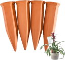 良品ラボ 自動水やり器 陶器 ペットボトル 観葉 植物 景観デザイン 留守中 簡単 挿すだけ 鉢植え プランター 浸透式 4本セット