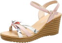サンダル 厚底 7.5 cm 歩きやすい 花柄 レディース 女性 用 ウエッジ ウェッジ ソール アンクル バック ストラップ 軽量 ミュール オープントゥ