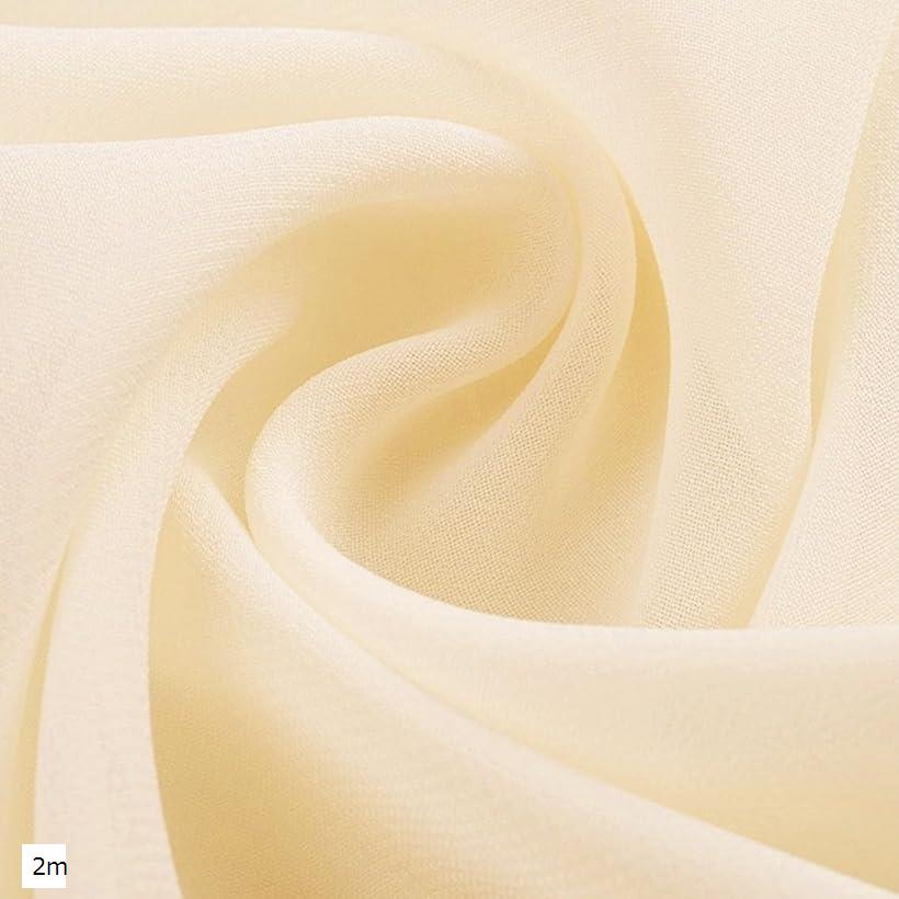 アイボリー 100D ソフト シフォン 生地 幅1.5m 無地 手芸 布 薄手 3m 5m 2m