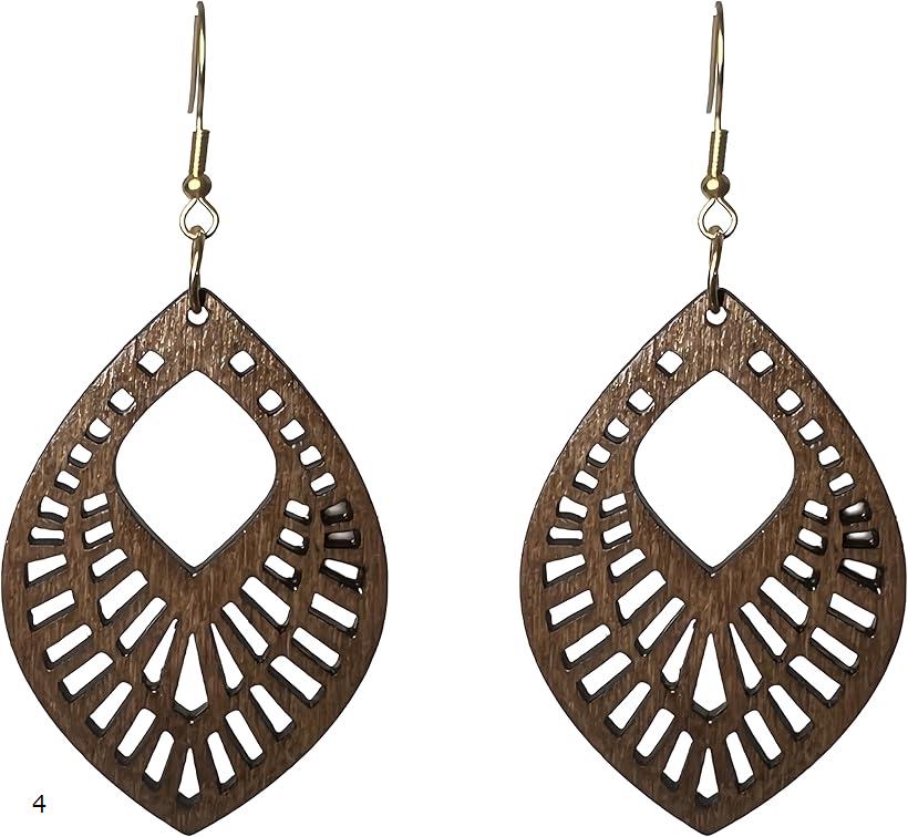 ピアス 和風 木製 ニス加工 シンプル ペア 夏 個性 浴衣 スナチュラルピアス ブラウン レディース アク..