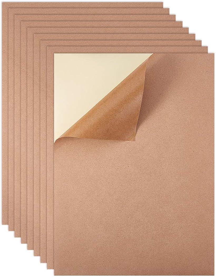 50枚 A4 粘着 印刷 クラフト紙 クラフト紙ステッカー 強粘着 剥がせる レーザープリントとインクジェットプリント向き 手作りステッカー 業務 自己粘着印刷紙