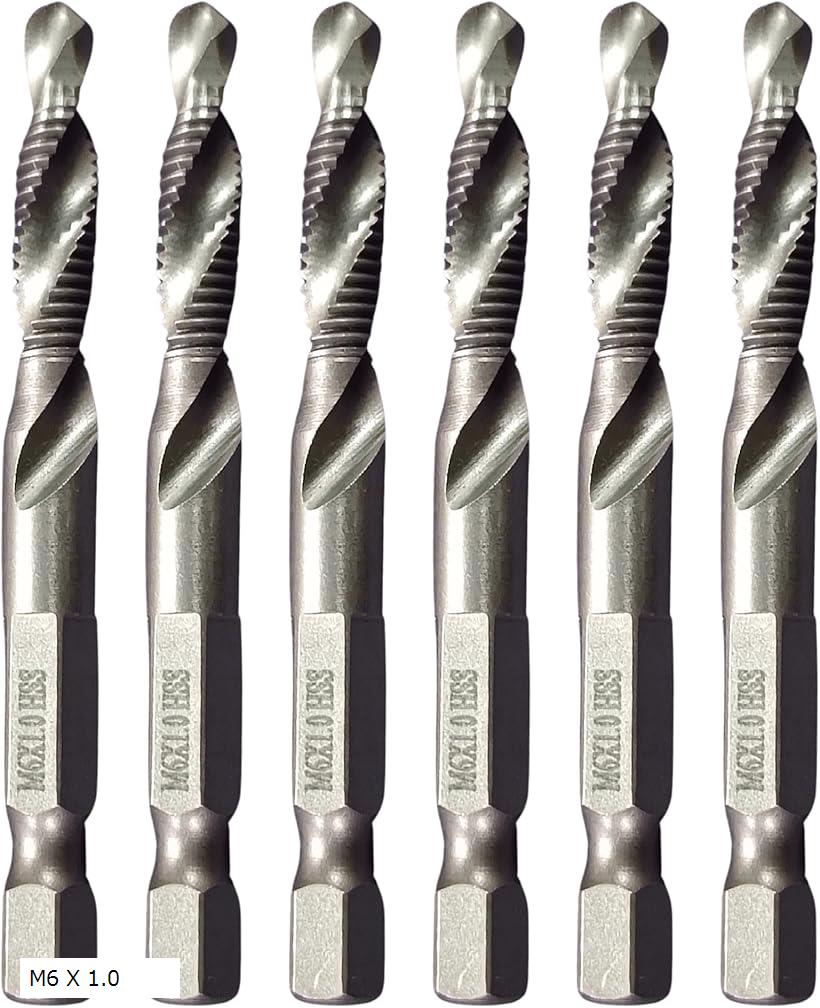 【楽天ランキング1位入賞】ドリルタップ スパイラル 6本 ビット セット 穴あけ 六角軸ドリル ドリルチ..