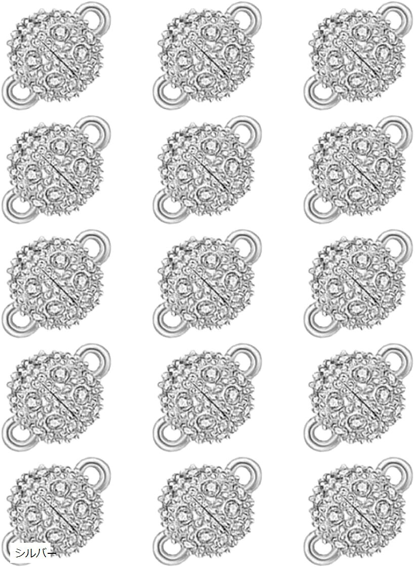 マグネットクラスプ ネックレス 留め具 10mm 15個セット シルバー