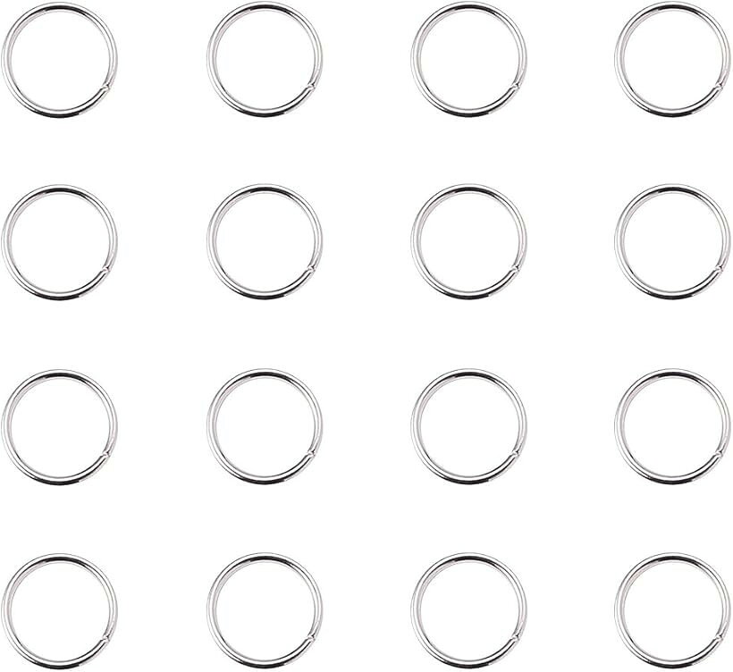 260個 マルカン 丸カン リング 金具 パーツ ジュエリー DIY用 シルバー 10x1mm (シルバー, 10mm)