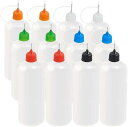 12個セット ドロッパーボトル グルーボトル 液体容器 プラスチック ニードルチップと蓋つき