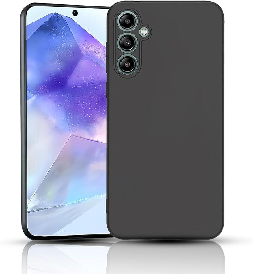 Rakuten - 対応 Galaxy A55 5G ケース SC-53E スマホケース シリコン オッポ リノ 耐衝撃 ソフト 黒 薄型 ストラップホール付き