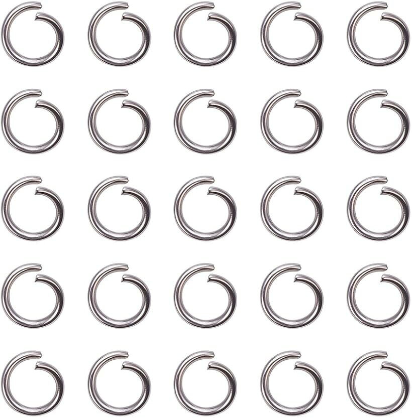 約480個 304 ステンレス 丸環 4mm マルカン 丸カン リング 金具セット パーツ アクセサリーパーツ (ステンレス, 4x0.7mm)