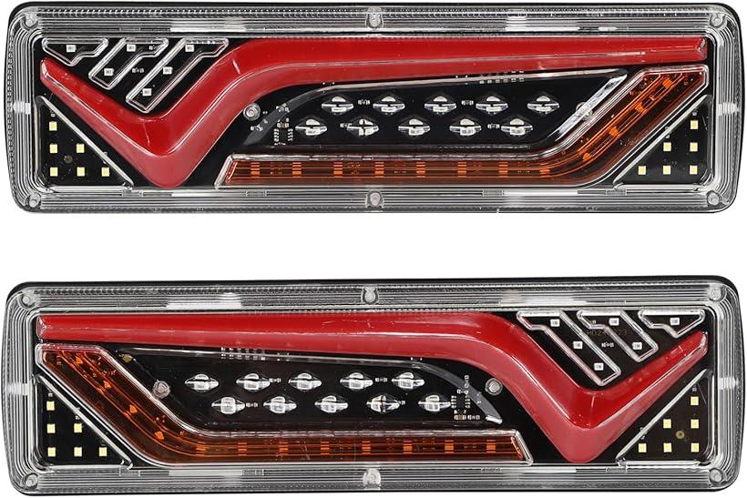 互換品 軽トラック 用 LED テールランプ 薄型 12V/24V 対応 流れるウインカー IP67 防水 高輝度 フォグランプ ウィンカー ランニングライト シーケンシャル ブレーキ バック 左右 2個 セット 汎用品