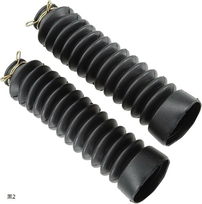 互換品マローサム バイク 用 フロント フォーク ブーツ 19T サイズ 長さ 23 cm 口径 φ 55 － 35 mm 黒 赤 黒2