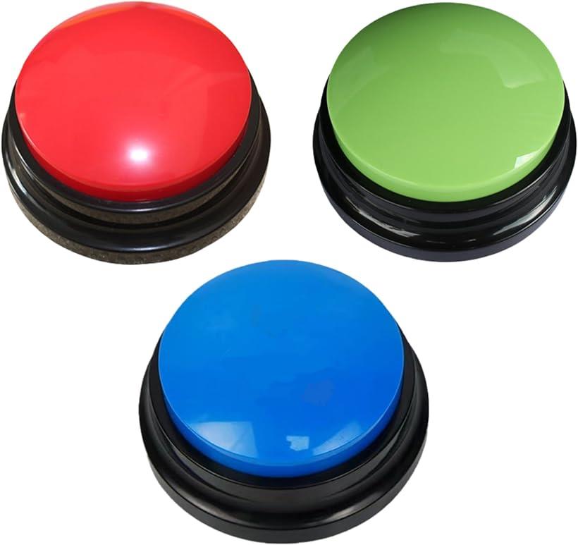 犬 ねこ ボタン 会話 音声記録可能 3個セット 30秒録音 ペット交流 訓練ボタン