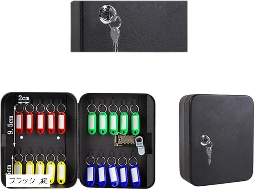 キーボックス 20キー キーケース 壁掛け 鍵管理 オフィス 家庭 専用キーホルダー付き インテリア オシ..