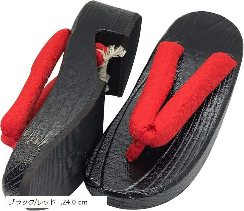 下駄 厚底 コスプレ 和装 撮影 小物 鼻緒 桐 イベント e124 茶色/赤 ブラック/ホワイト 23.0～24.0 cm ブラック/ピンク 23.0 ブラック/レッド 24.0 cm