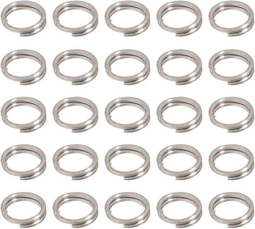 PandaHall マルカン ステンレス 二重 丸カン リング 金具 アクセサリーパーツ ジュエリー用 DIY用 クラフト用品 ハンドメイド (5mmx1.2mm厚)