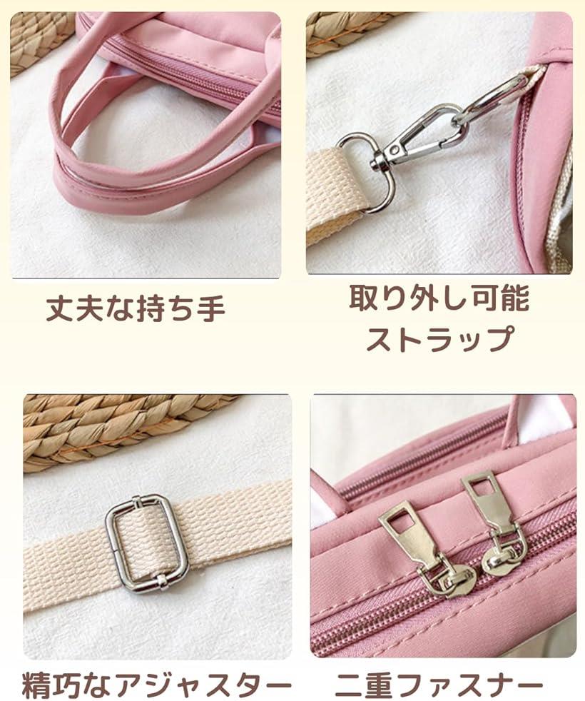 痛バッグ 推し活 ぬいぐるみ用 透明窓 2WAYショルダー＆トート 軽量 ブラック ピンク ブルー アイボリー