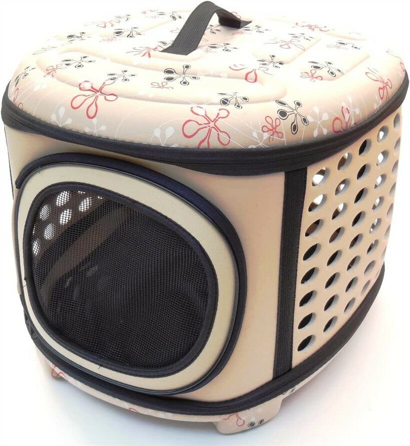 Carry Bags - ペットキャリーバッグ 折りたたみ ケース 犬 猫 小動物 用 L ベージュ (22. L ベージュ, L)