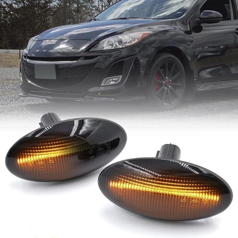 互換品 互換品 ® MAZDA マツダ デミオ DY DE MPV LW後期 LY ベリーサ DC プレマシー CR アクセラ BK BL アテンザ GY GG スモーク仕様 ファイバーLED ウインカー