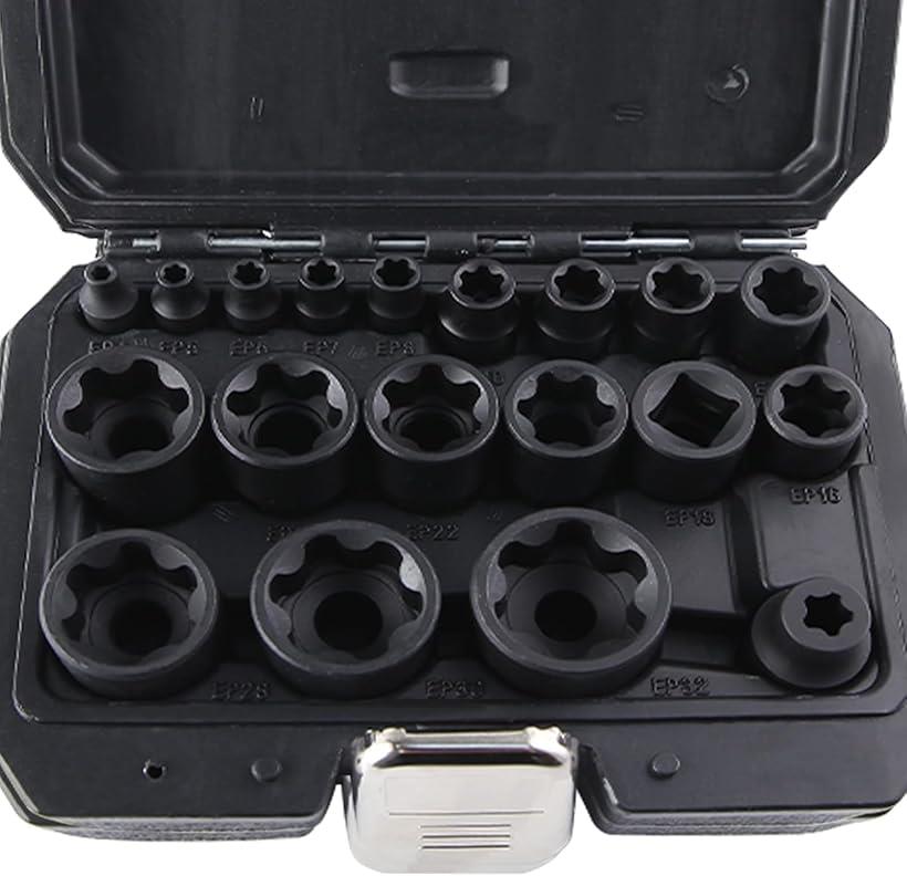 外部トルクソケットセット 外付けトルクソケットセット 星型レンチ E型ソケット 花型 スターソケットセ..