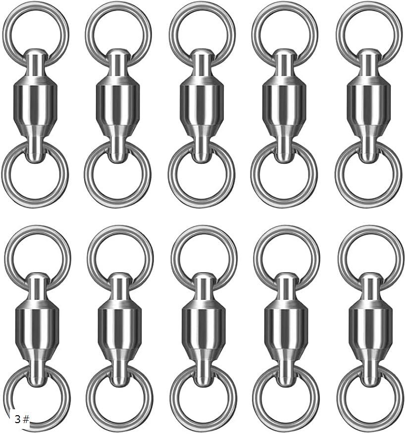 ボールベアリングスイベル 10個セット 高強度 ステンレス ルアー用スイベル 耐腐食 海釣り 釣り道具 1＃ 5＃ 7＃ 3＃