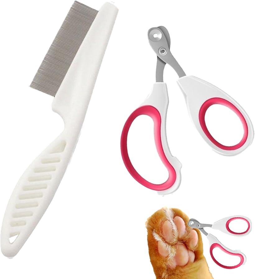 2点セットペット用爪切り ブラシ 大 猫 犬 ネコ イヌ ウサギ ねこ いぬ 小動物 お手入れ 毛 猫爪切り 初心者 コンパクトサイズ 持ちやすい 使いやすい 軽量