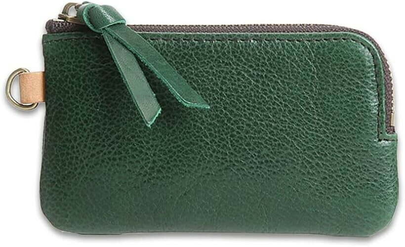 F, H, W - スマート小銭入れ コインケース 革職人監修 本革 植物タンニンなめし革 メンズ Green (Green)