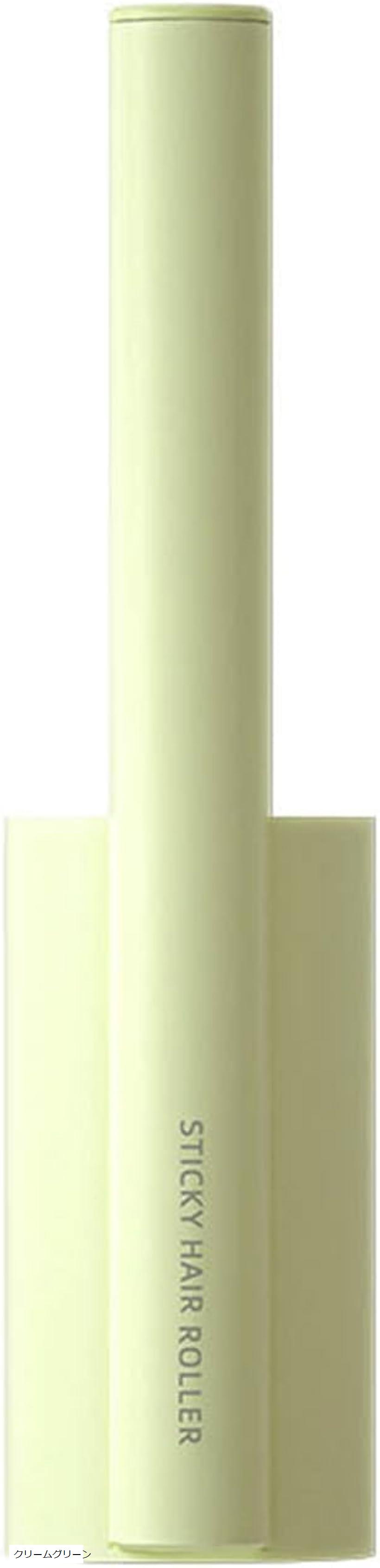 直立型スタイリッシュハンディクリーナー カーペットクリーナー 粘着クリーナー ミニ 本体 フローリング ななめカット クリームグリーン