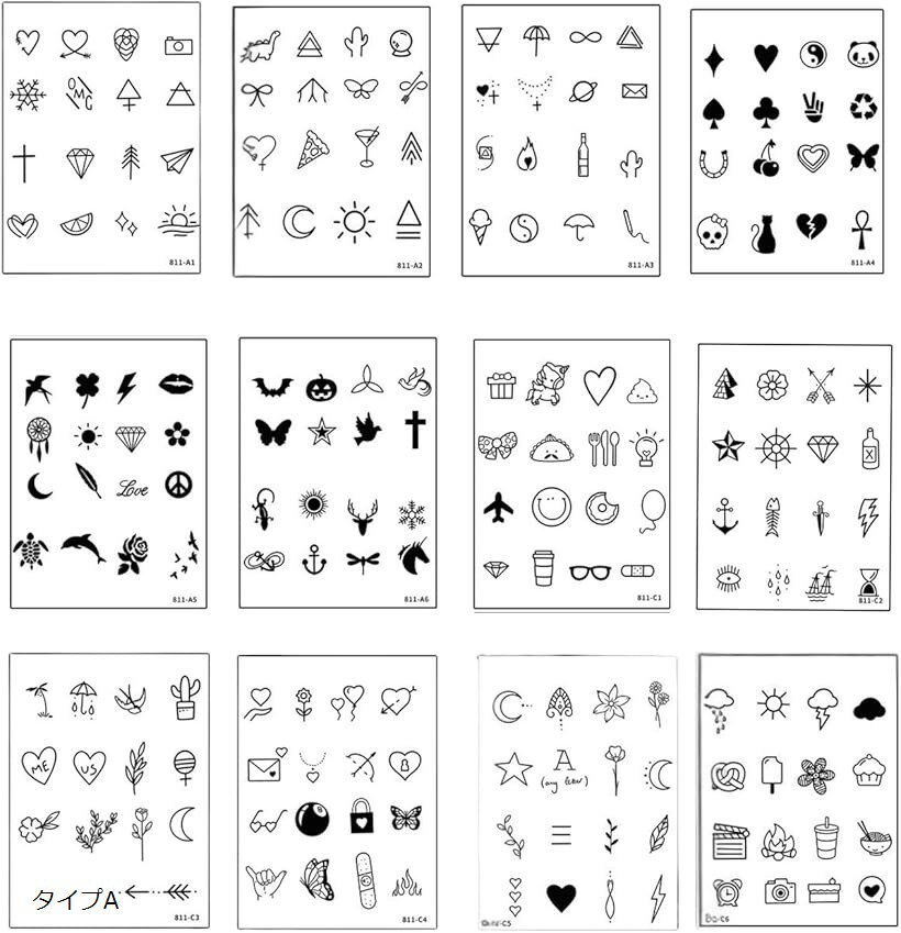 タトゥーシール 半永久的 ジャグアタトゥー 12枚セット 2週間 長持ち 防水 刺青シール 入れ墨シール メンズ レディース 女性 タイプA