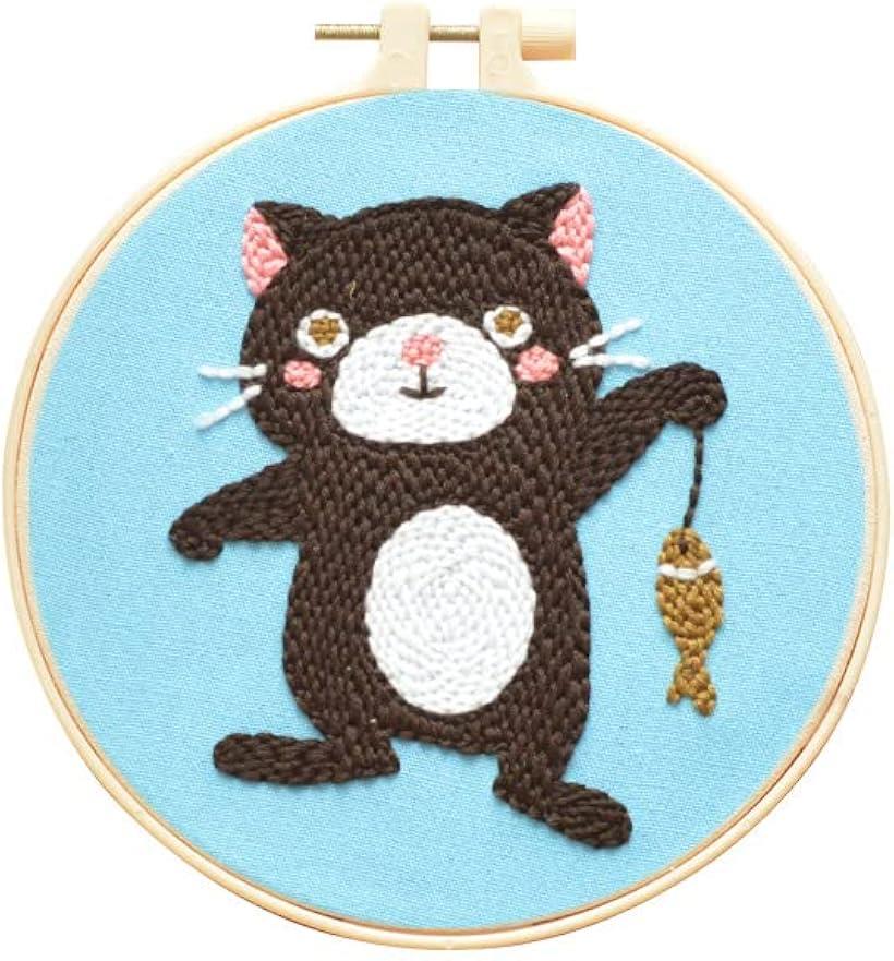 パンチニードル キット 刺繍 セット コースター ニードルパンチ フリーステッチング 日本語説明書付 は..