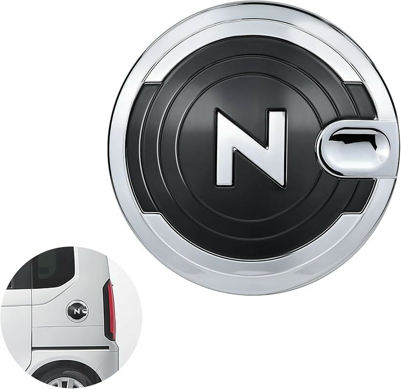 フューエルリッド ホンダ N-BOX JF5 JF6 専用 フューエルキャップカバー 給油口カバー ガソリン フューエルリッドガーニッシュ 2023年10月～ ガソリンタンクキャップ おしゃれ カスタム (鏡面メッキ仕上＆ピアノブラック)