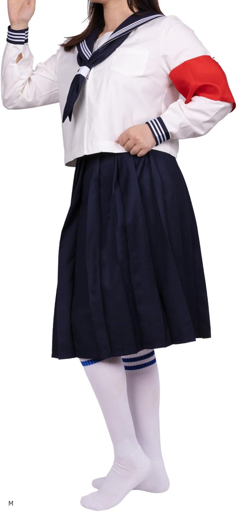 セーラー服 コスプレ 衣装 4点セット 長袖 ミドル丈 イベント 忘年会 コスチューム XL L M