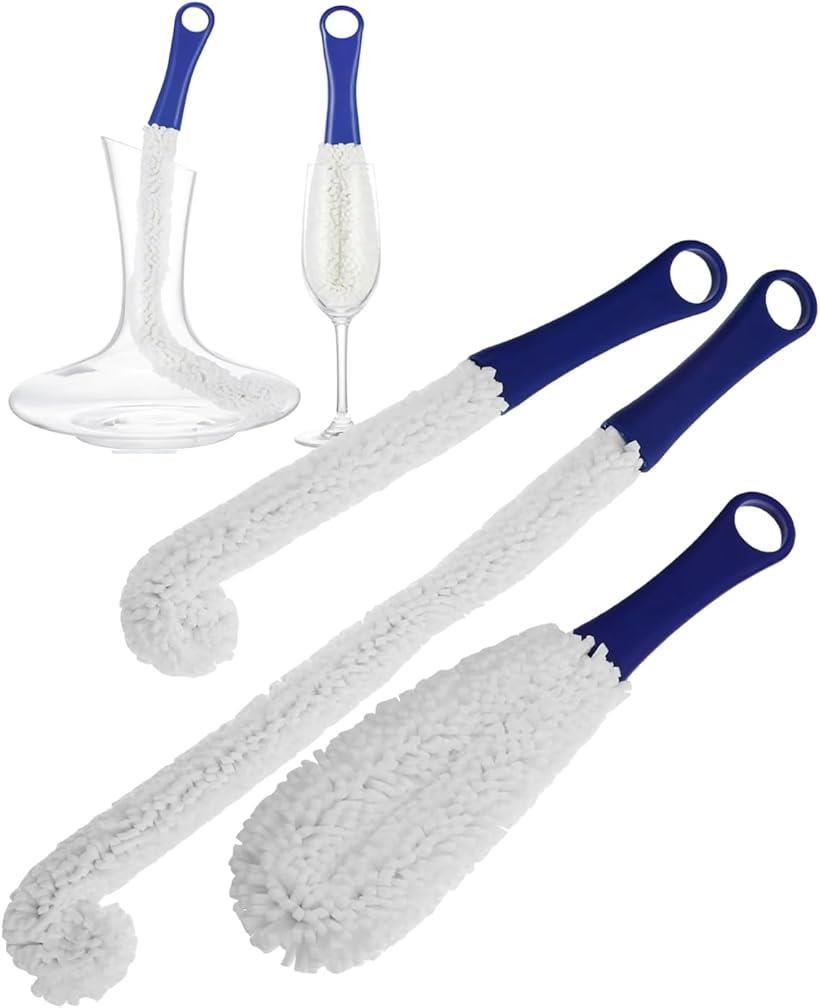 ボトルブラシ ロング スポンジ 3本セット 水筒洗い デキャンタ シーシャ ワイングラス洗浄