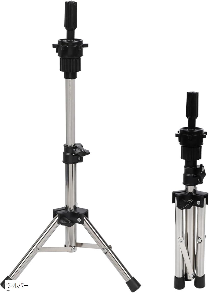 ウィッグスタンド マネキンヘッド スタンドクランプ 美容師 シルバー