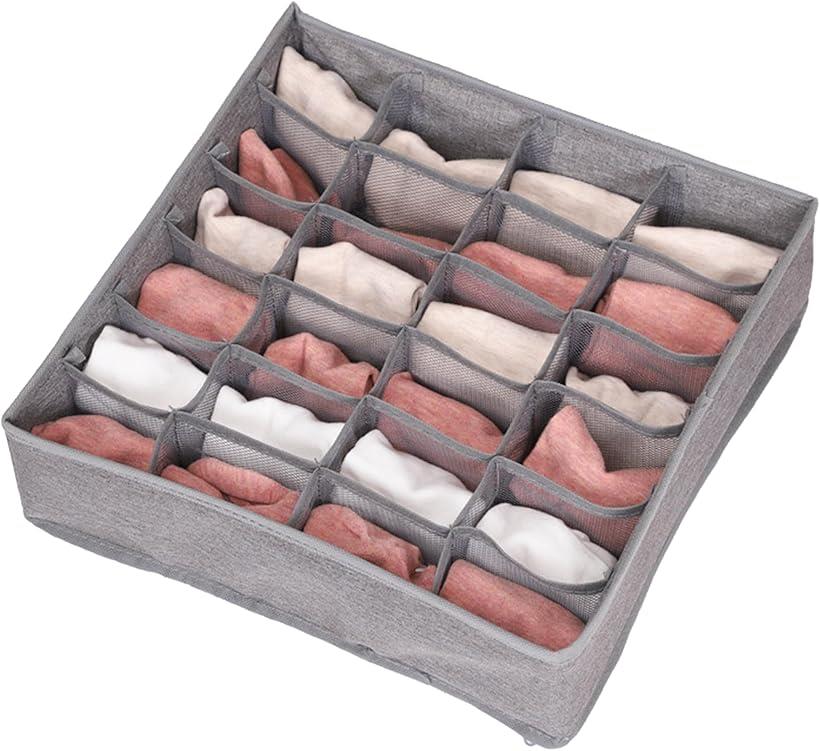 靴下収納ボックス 引き出し 仕切り 下着 ケース ネクタイ 小物 衣類 オーガナイザー 24部屋
