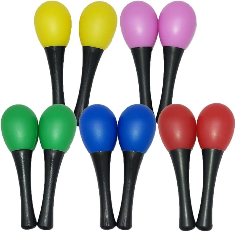 マラカス 楽器 カラオケ おもちゃ 樹脂製 対象年齢6歳以上 5色 10本セット