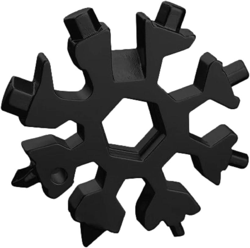 マルチツール 18-in-1 多機能ツール 雪の結晶型 コンパクトツール スクリュードライバー 六角レンチドライバ 栓抜き 合金鋼 多機能キーホルダー(4.0)