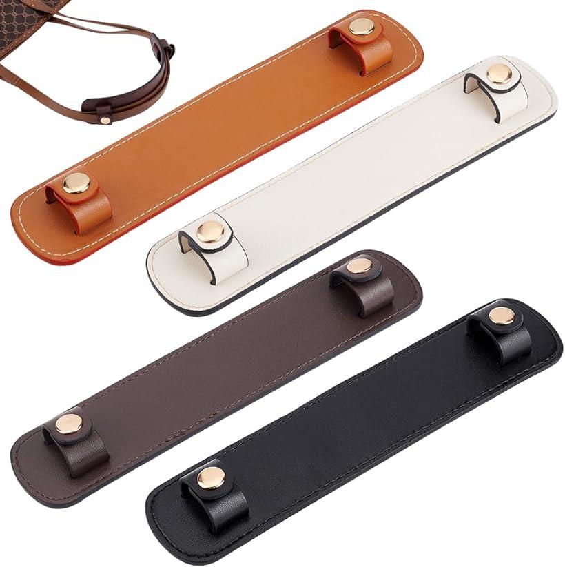 バッグ 持ち手 カバー レザー ハンドルカバー 4色 持ち手の保護に ボタンタイプ 取っ手 革小物 男女兼用 ハンドバッグ ショルダーバッグに 23x4.8cm